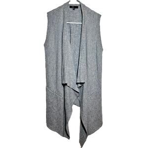 FATE Angora Cardigan Sweater Vest Open Front Knit Sleeveless Handkerchief Hem S